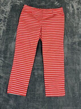7th Avenue Design Studio Red & White Striped Womens Pants Size 4